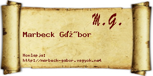 Marbeck Gábor névjegykártya